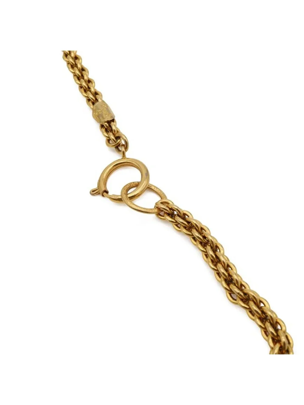 Chanel CC Logo CC Mark Watermark Ball Chain Pendant Gold Plated